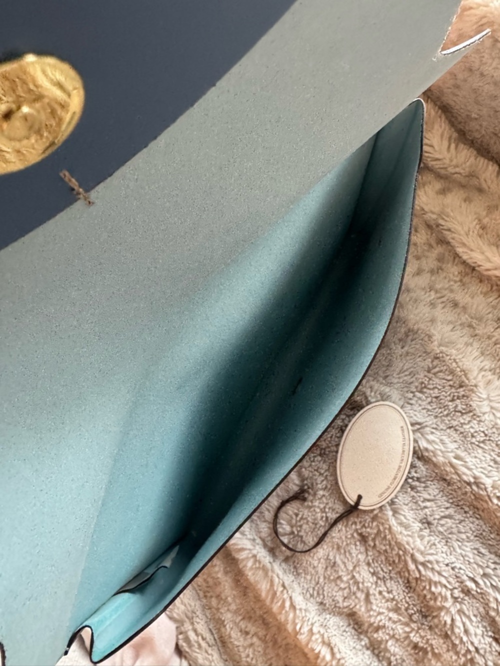 Boldrini Light Blue Leather Envelope Clutch - Picture 3 of 9